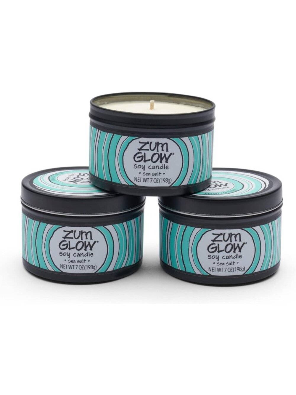 Cozy Sea Salt Soy Candles - 7 oz, Set of 3, Eco-Friendly Home Fragrance